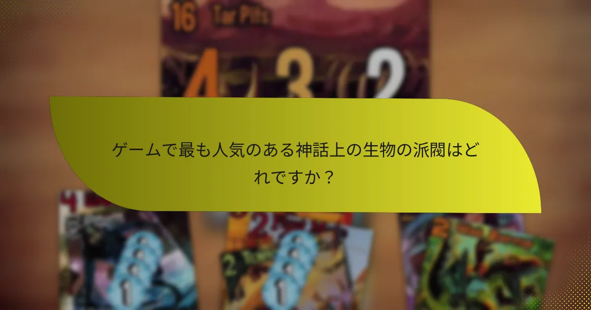 ゲームで最も人気のある神話上の生物の派閥はどれですか？