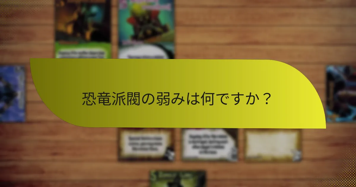恐竜派閥の弱みは何ですか？