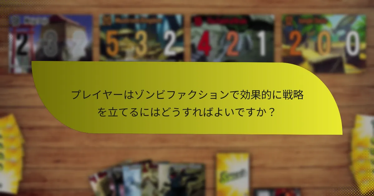 プレイヤーはゾンビファクションで効果的に戦略を立てるにはどうすればよいですか？