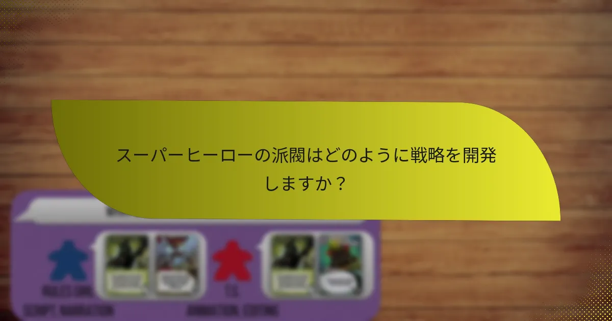 スーパーヒーローの派閥はどのように戦略を開発しますか？