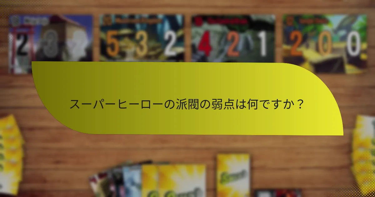 スーパーヒーローの派閥の弱点は何ですか？