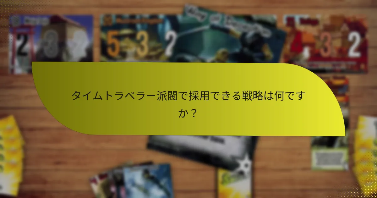タイムトラベラー派閥で採用できる戦略は何ですか？
