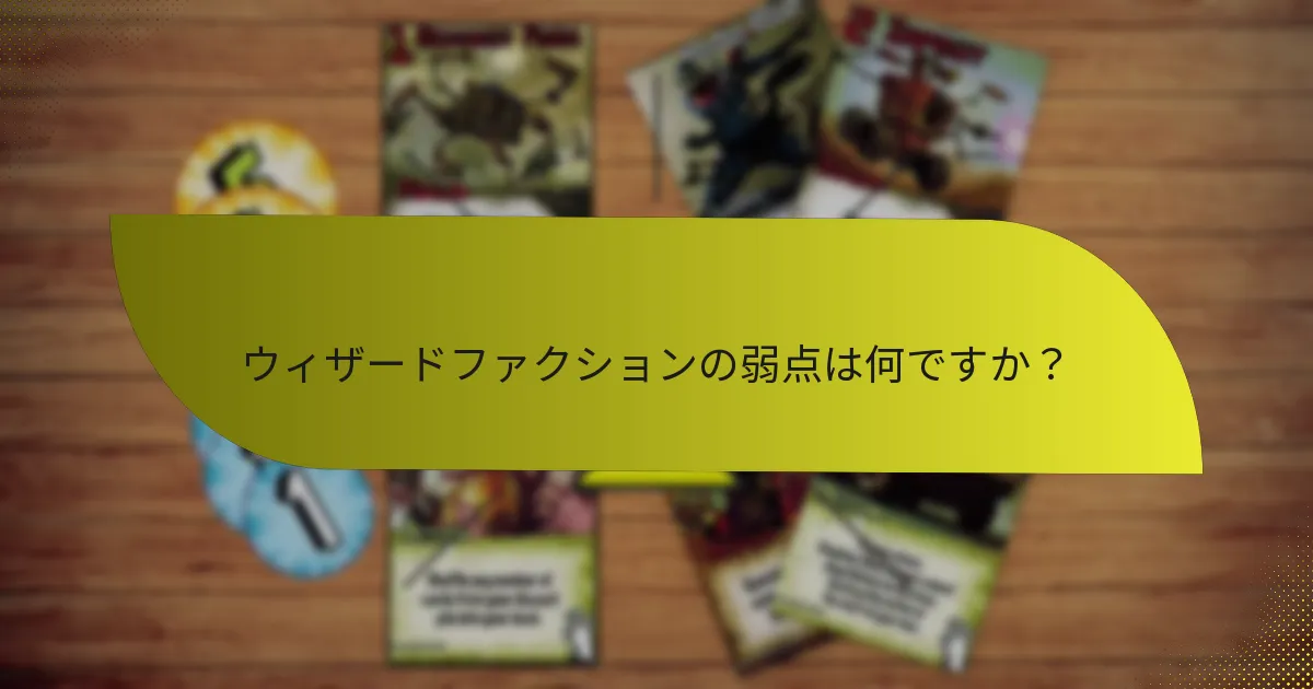ウィザードファクションの弱点は何ですか？