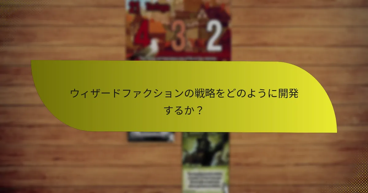 ウィザードファクションの戦略をどのように開発するか？