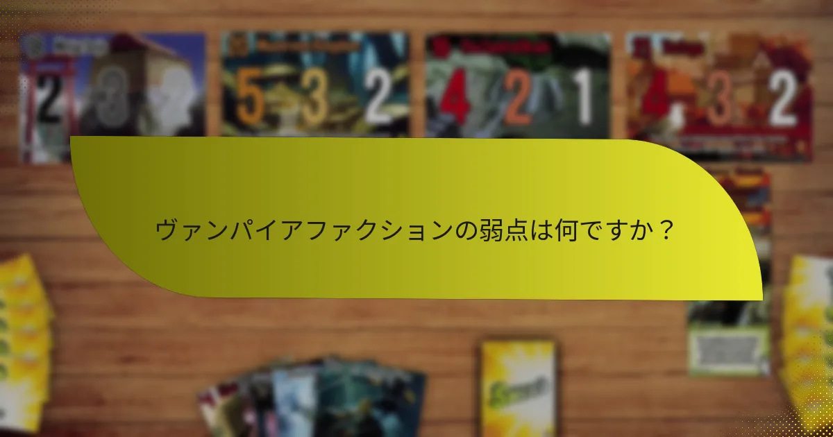 他のファクションとヴァンパイアファクションを比較すると？